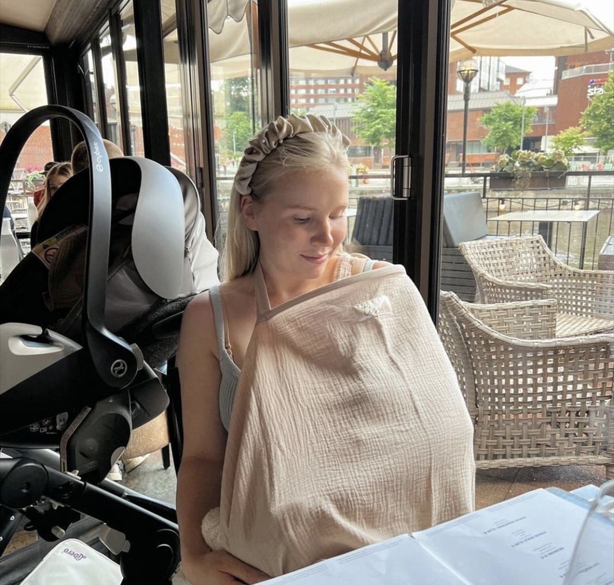 Flowers in full bloom Soft Muslin Cotton Nursing Cover - Breathable Breastfeeding Apron for Privacy 3