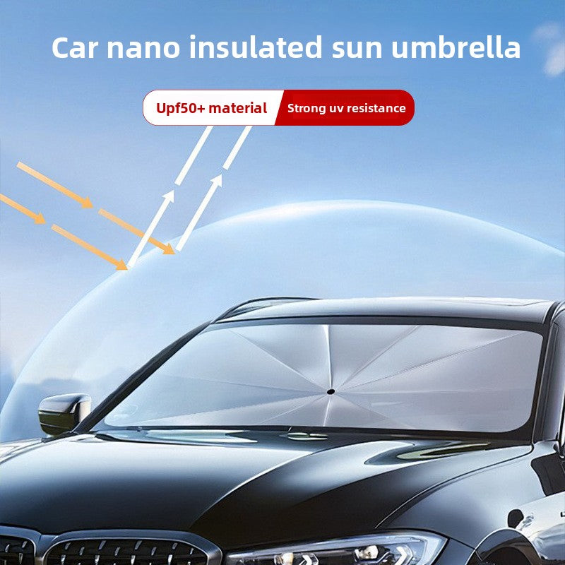 Snow Girl Foldable Car Windshield Sun Shade Umbrella - Ultimate UV & Heat Blocker for Interior Protection 4