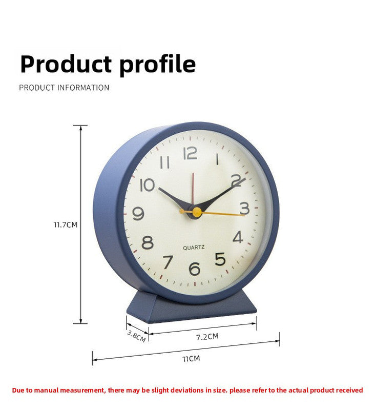 Orange Minimalist Silent Alarm Clock with Night Light - Non-Ticking Analogue Bedside & Desk Clock 5