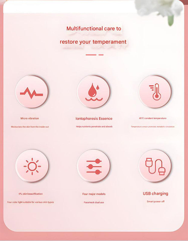 Multi-Functional Neck & Face Beauty Massager - Constant Heat, Ion Infusion & Sonic Vibration(white) 4