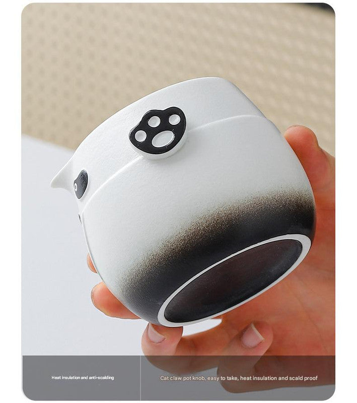 Adorable Panda Design Ceramic Tea Infuser Mug Set - 310ml Travel Crackle Glaze Cup with Lid & Strainer(green) 4