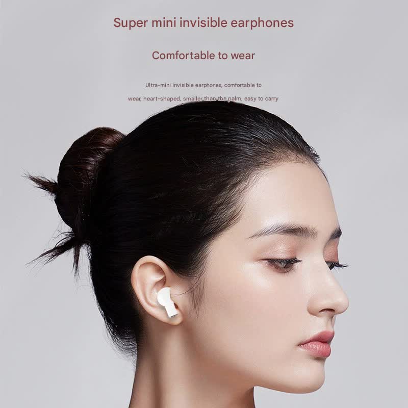 Mini True Wireless Bluetooth 5.3 Earbuds - Heart/Capsule Case, Touch Control, Auto-Connect(black) 4