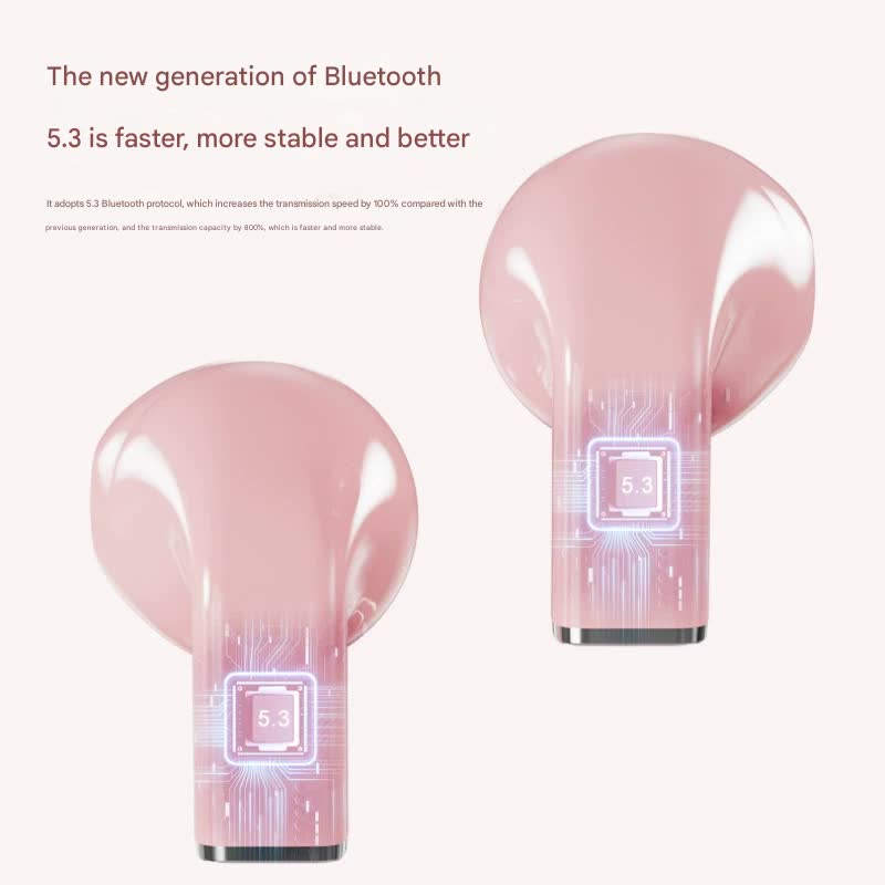 Mini True Wireless Bluetooth 5.3 Earbuds - Heart/Capsule Case, Touch Control, Auto-Connect(white) 4