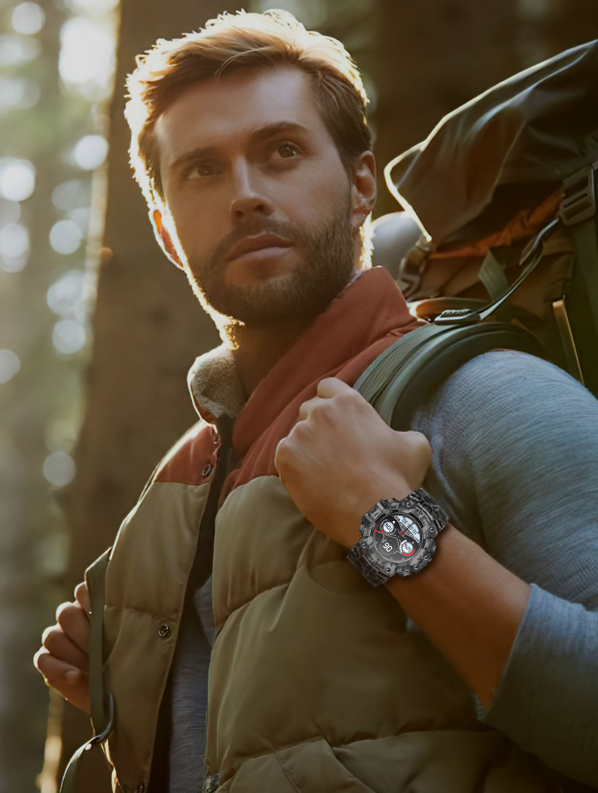 Rugged Outdoor Sport Smartwatch - HD Display, Compass, Flashlight, 100+ Sports Modes, Health Monitoring & Bluetooth Calls(Illusion pink) 3