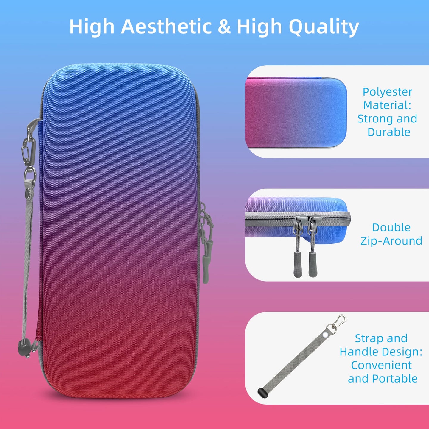 Portable Hard Shell Travel Case for Nintendo Switch/Switch Lite/OLED - Game Card Slots & Accessory Pocket(black) 3