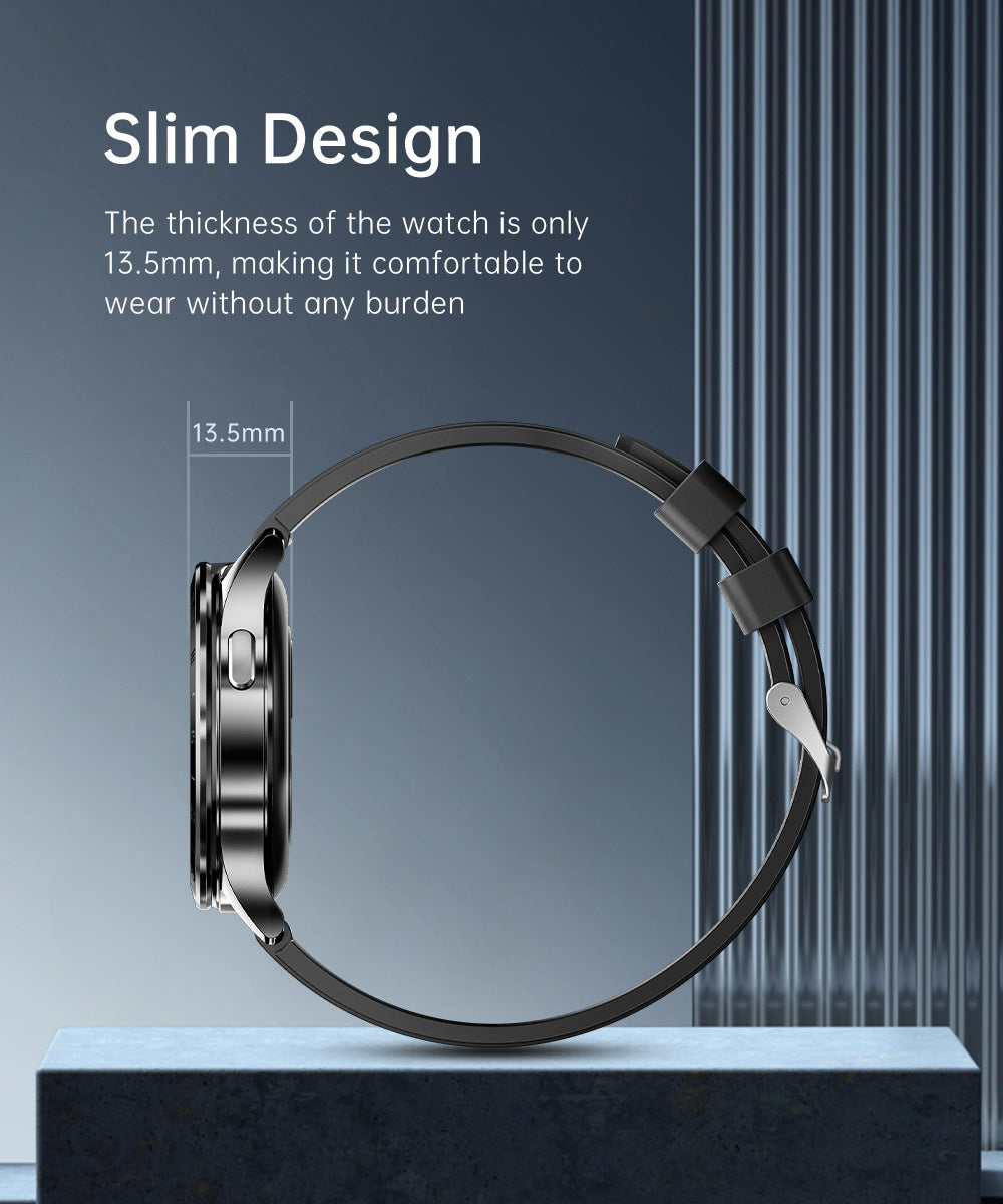 2-in-1 Smartwatch with Built-in TWS Earphones - IP67 Waterproof, Health Monitoring & CNC Metal Design(Black leather) 3