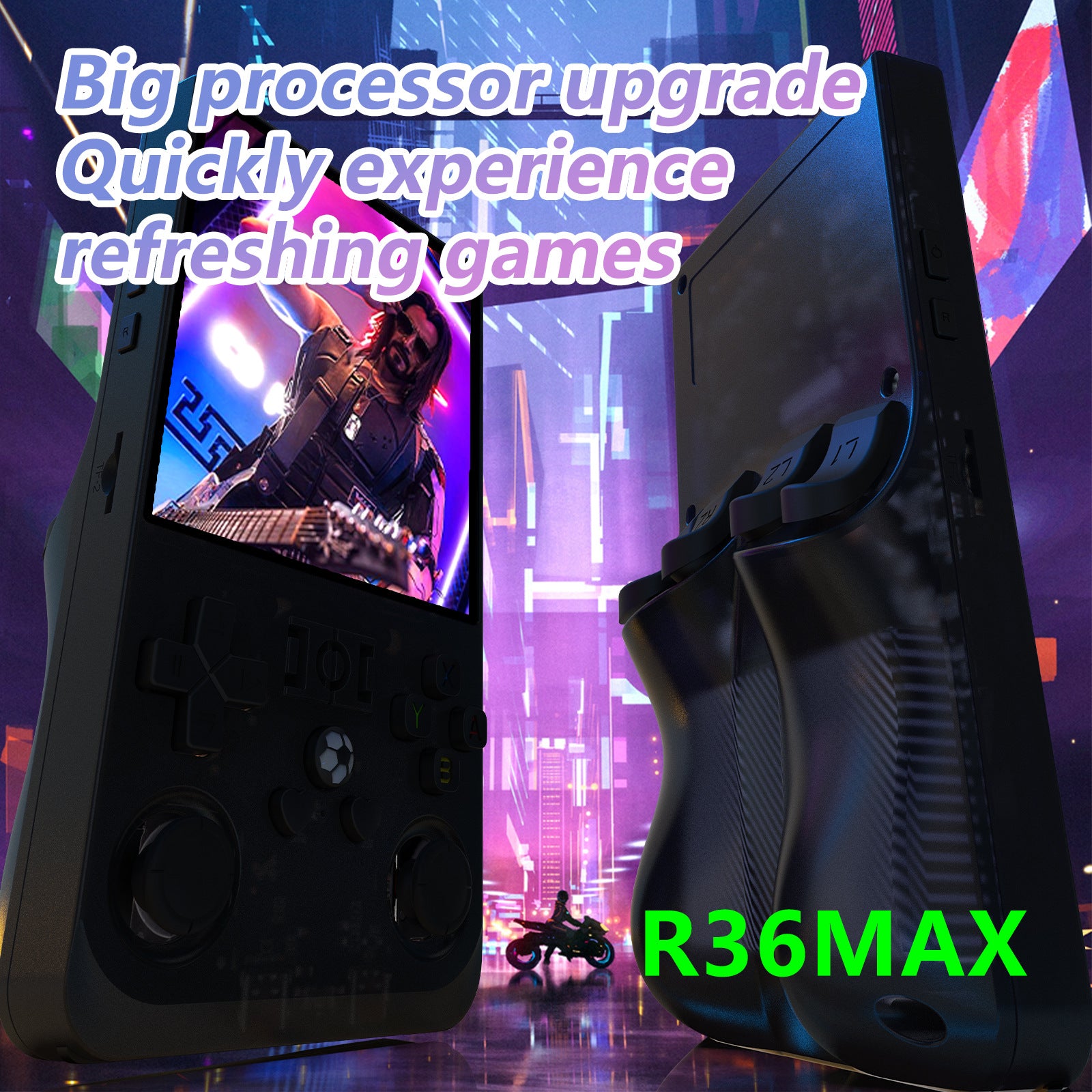 R36MAX Handheld Retro Game Console - 4.0 IPS Screen Open Source Linux 4000mAh Battery 30+ Emulators(grey)" 3