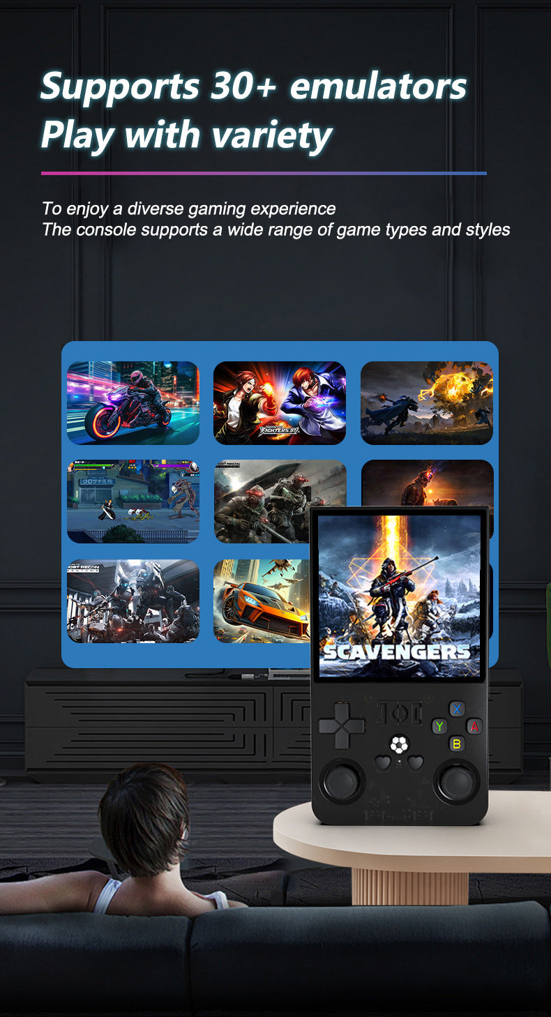 R36MAX Handheld Retro Game Console - 4.0 IPS Screen Open Source Linux 4000mAh Battery 30+ Emulators(blue)" 5