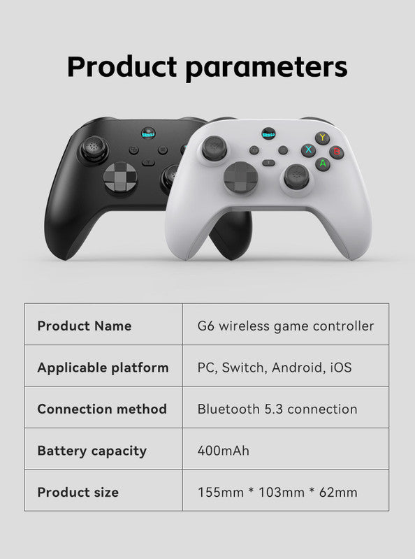 G6 Pro Wireless Gaming Controller - Hall Joysticks & Triggers, Multi-Platform, Six-Axis Gyro, Turbo & Macro(yellow) 6