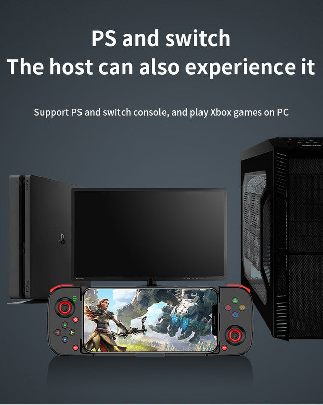 Portable Telescopic Mobile Game Controller - Bluetooth 5.0, iOS/Android/PC Compatible, 400mAh Battery(blue and red) 5