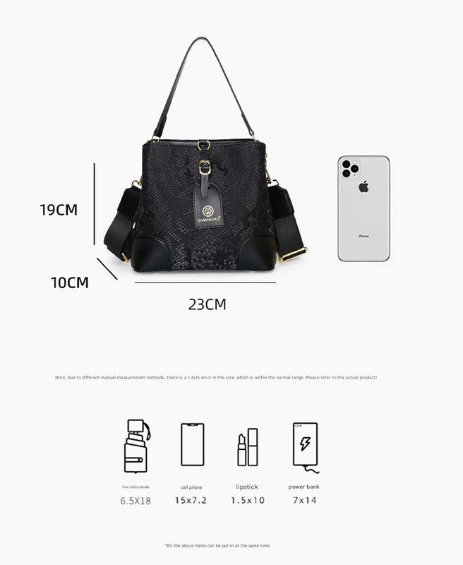 Elegant Textured Bucket Bag - Versatile Shoulder, Handheld & Crossbody Design(blue) 3