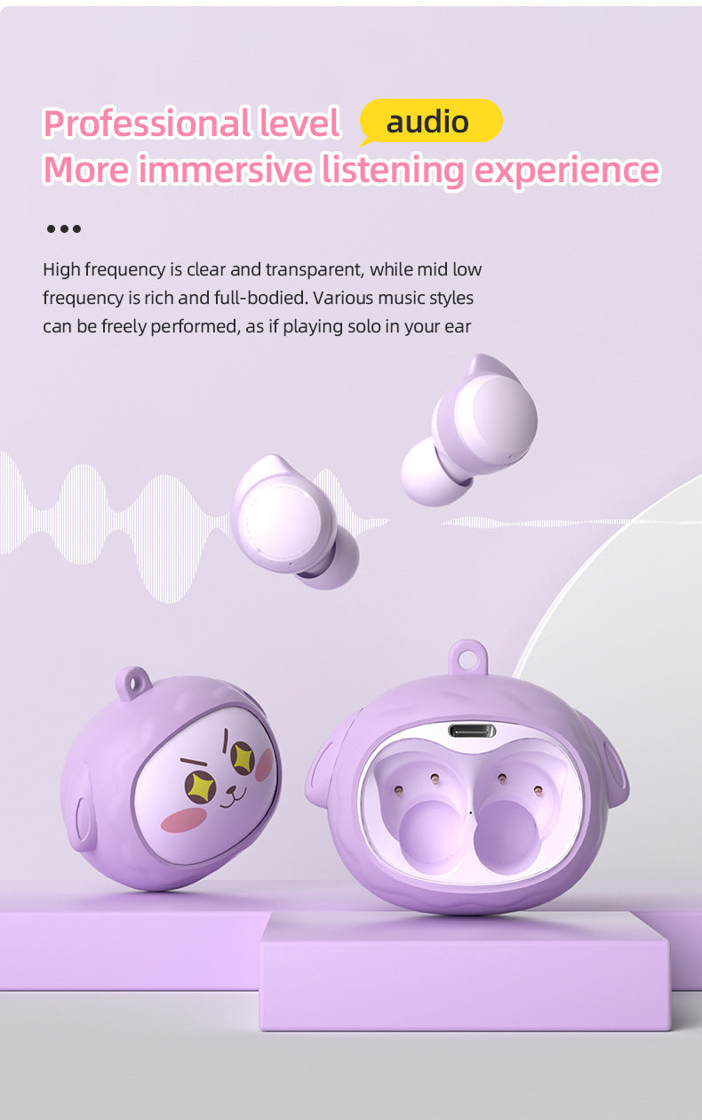 Fun Face-Changing TWS Earbuds with Rotating Case - Bluetooth 5.4, High-Quality Sound(Light Blue) 4