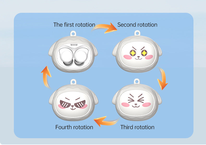 Fun Face-Changing TWS Earbuds with Rotating Case - Bluetooth 5.4, High-Quality Sound(white) 3