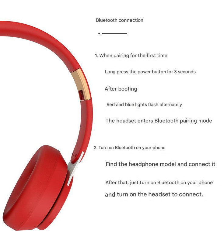 Wireless Bluetooth 5.0 Over-Ear Headphones - HIFI Deep Bass, Foldable Design, 10Hr Playtime(white) 5