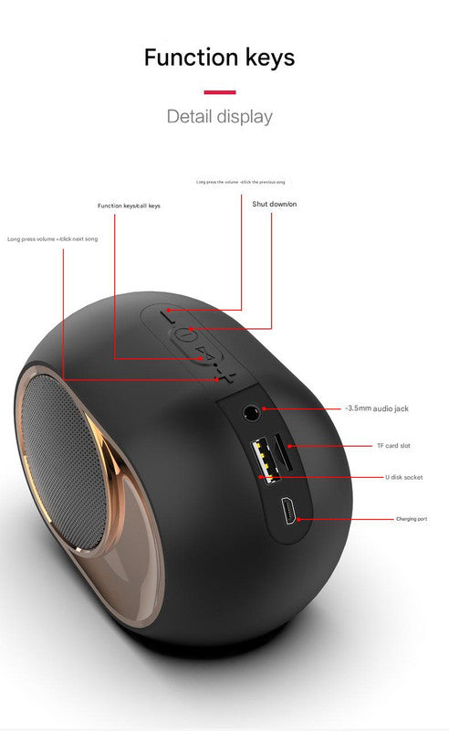 Portable Wireless Bluetooth 5.0 Speaker - TWS Stereo, Powerful Bass, Hands-Free Calls & Multiple Playback Modes(black) 4
