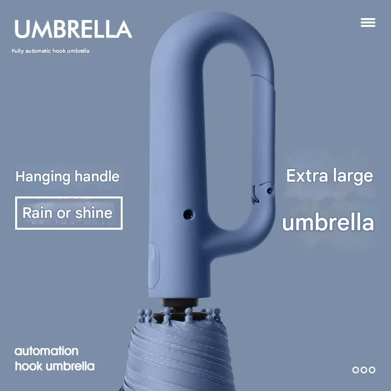 Automatic Open/Close Umbrella with UPF50+ Sun Protection - 10-Rib Windproof Design, Carabiner Handle(Green)