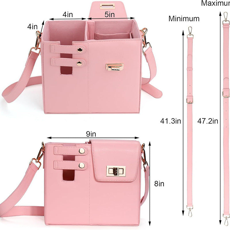 Chic PU Leather Crossbody Bag with Tumbler Holder - Multi-Compartment (purple)