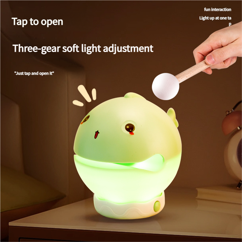 Portable rechargeable tapping control night light- 3-Level Dimmable Bedside Lamp(apricot) 4