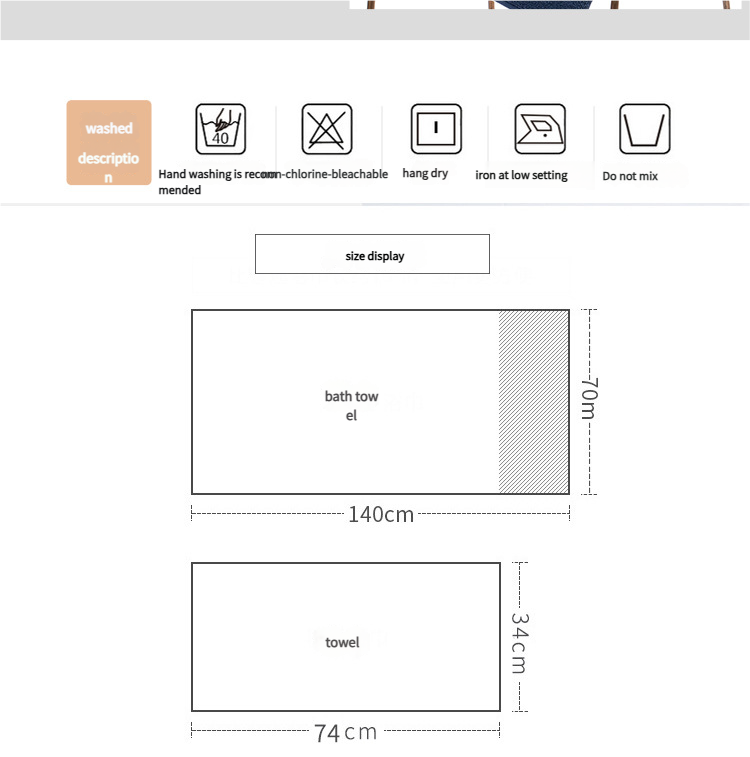 Premium Long-Staple Cotton Towel Set - 2 Hand Towels & 1 Bath Towel Gift Bundle(blue) 4