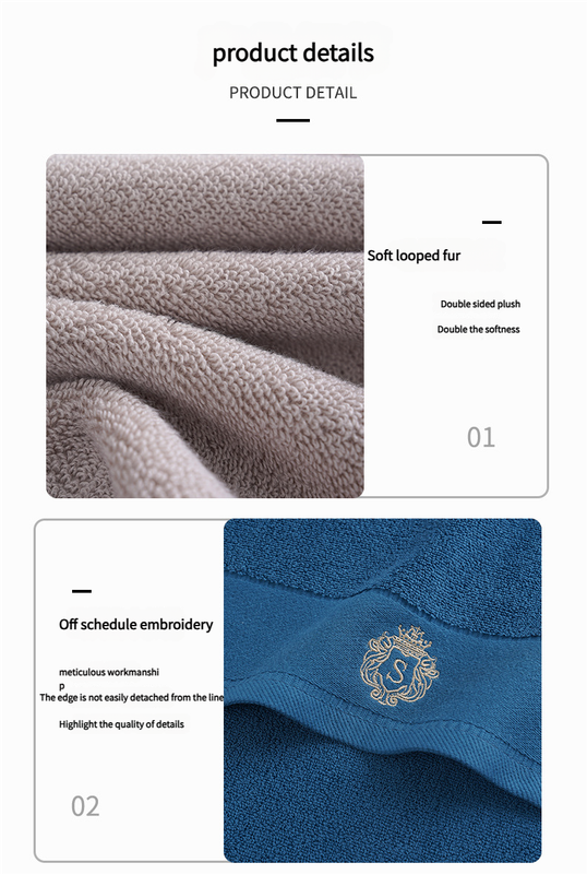 Premium Absorbent Cotton Towel Set - Soft Bath & Hand Towels with Double-Sided Plush(yellow) 4