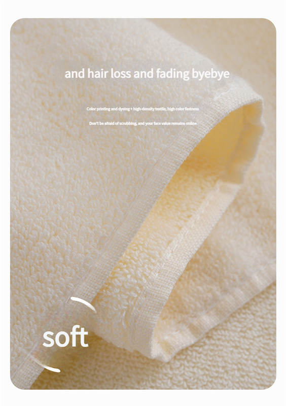 Premium Absorbent Cotton Towel Set - Soft Bath & Hand Towels with Double-Sided Plush(yellow) 5