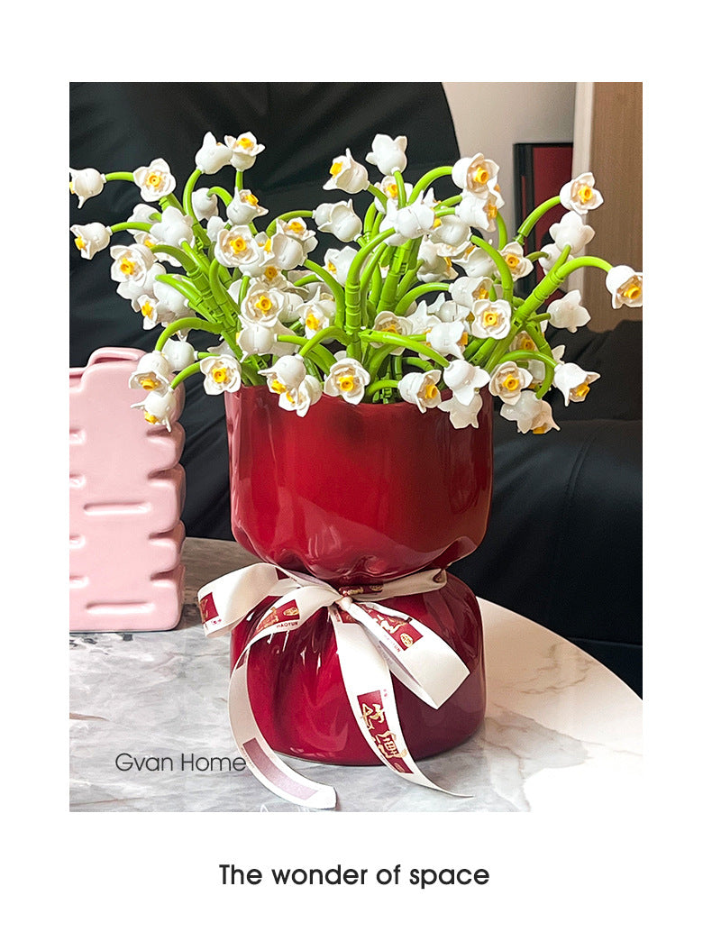 Artisan Handcrafted Ceramic Vase - Minimalist Home Decor with Stable Base(white) 5