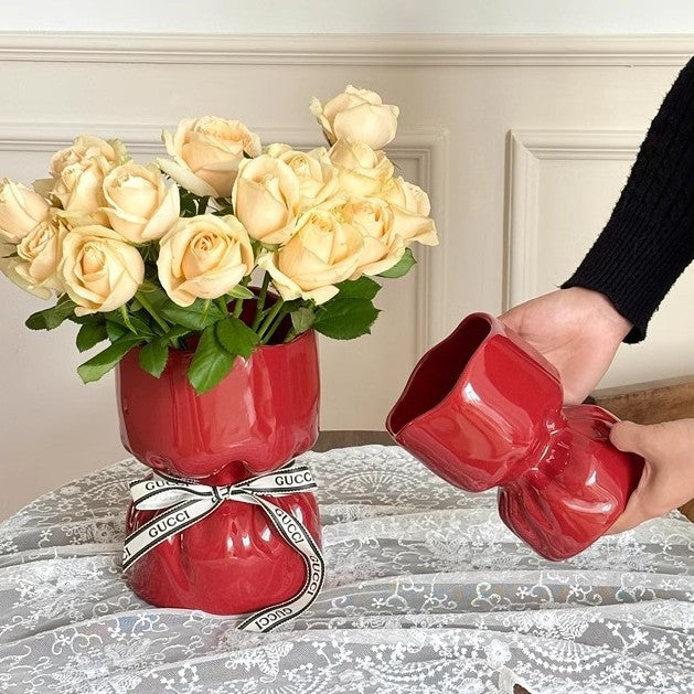 Artisan Handcrafted Ceramic Vase - Minimalist Home Decor with Stable Base(Paintings) 4