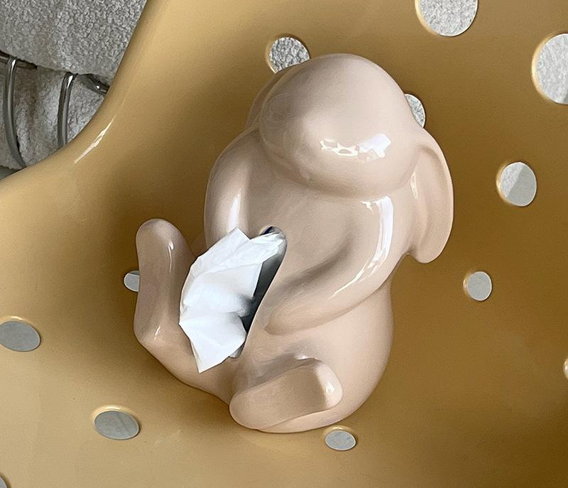 Artisan Ceramic Tissue Box Holder - Medium-High Fired Home Decor Organizer(silvery) 3