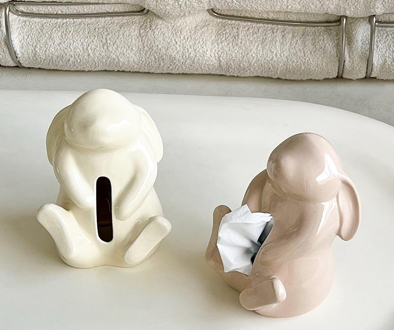 Artisan Ceramic Tissue Box Holder - Medium-High Fired Home Decor Organizer(silvery) 4