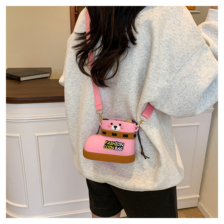 Adjustable Silicone Crossbody Bag - Multi-Way Lightweight Purse with Spacious Design(pink) 6