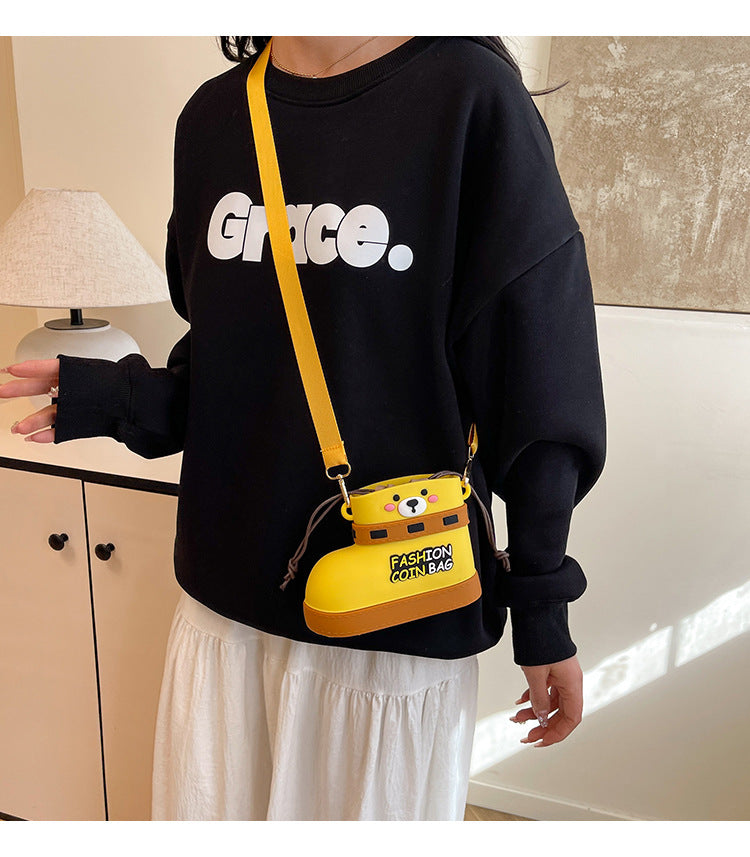 Adjustable Silicone Crossbody Bag - Multi-Way Lightweight Purse with Spacious Design(black) 5