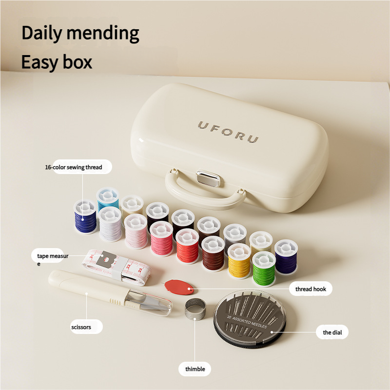 Complete Sewing Kit - Portable with Organized Compartments(red)