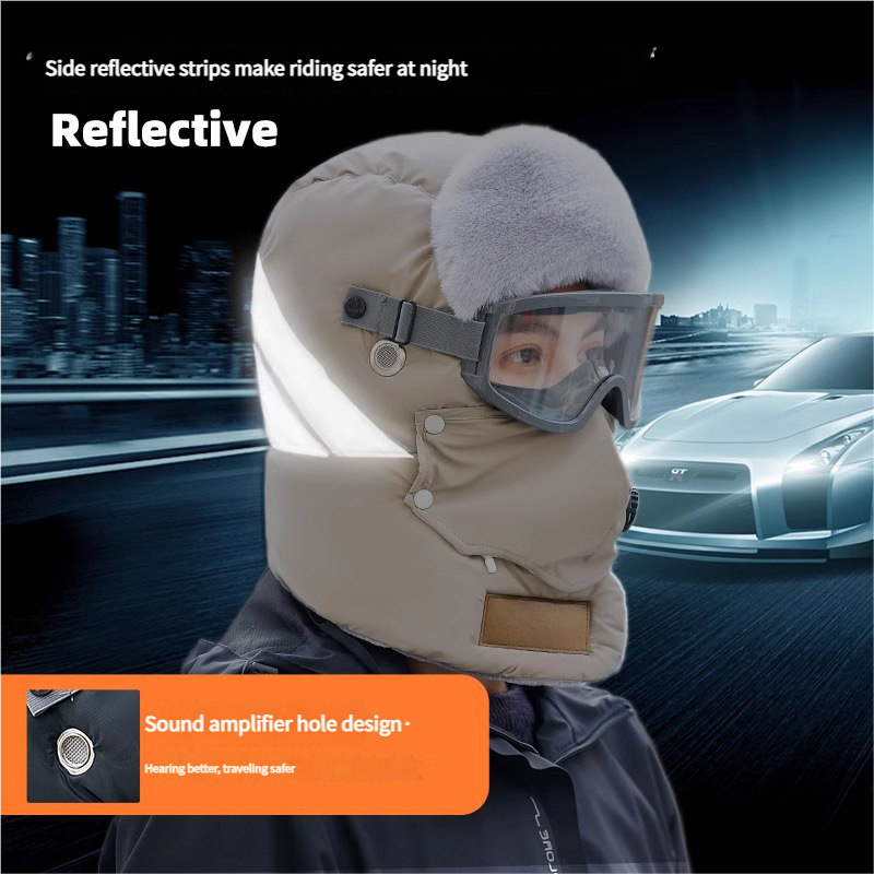 Anti-Fog Thermal Cycling hat - Reflective Safety & Voice Amplification(black) 3