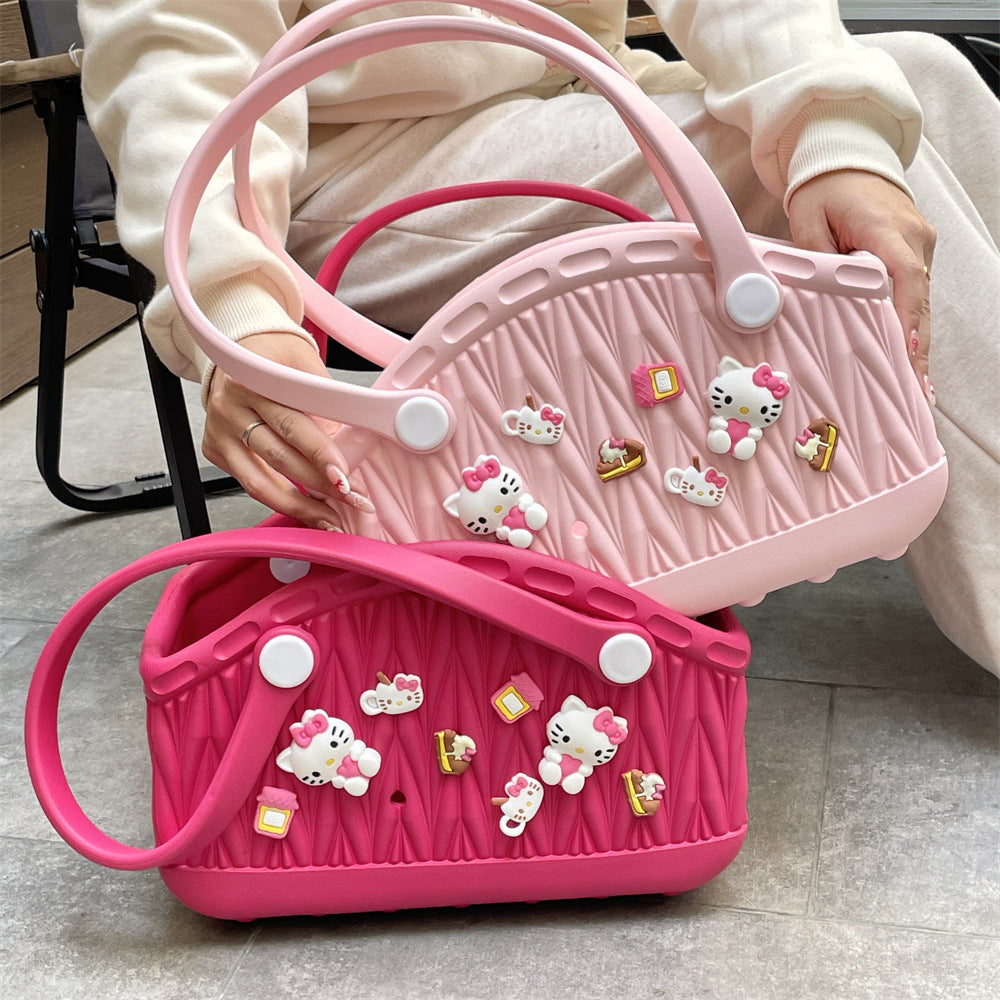 Stylish Handbag - Spacious with Decorative Elements(pink) 3