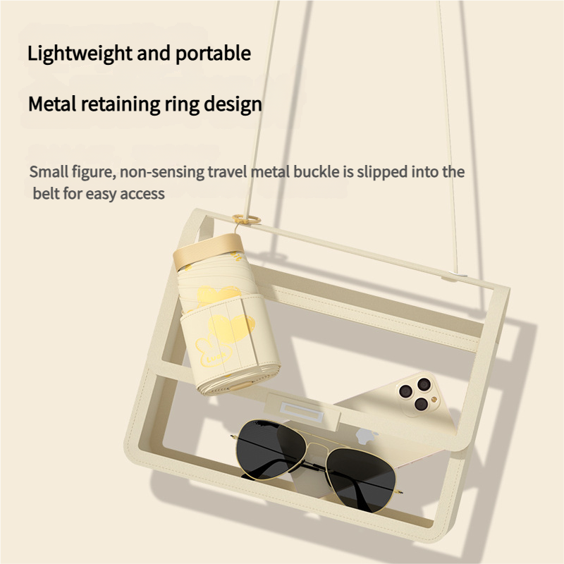 Ultra-Compact 7-Fold Folding Umbrella - UPF50+ Sun Protection & Portable Clip Design(black) 3