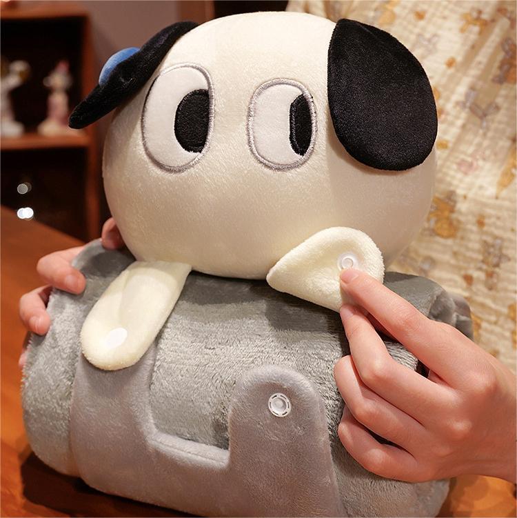 Plush 2-in-1 Pillow Blanket - Adorable Design for Cozy Comfort(Pink Rabbit) 5