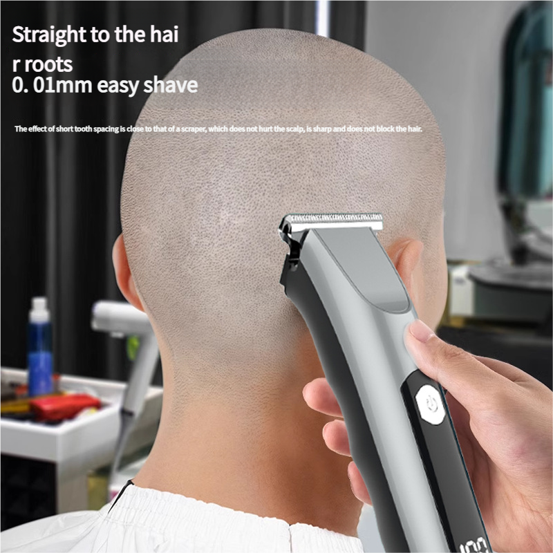 Professional Steel Hair Clipper - Low Noise Motor with 3 Guard Combs & Type-C Charging(silver) 3