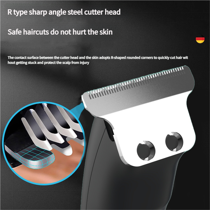 Professional Steel Hair Clipper - Low Noise Motor with 3 Guard Combs & Type-C Charging(blue) 4