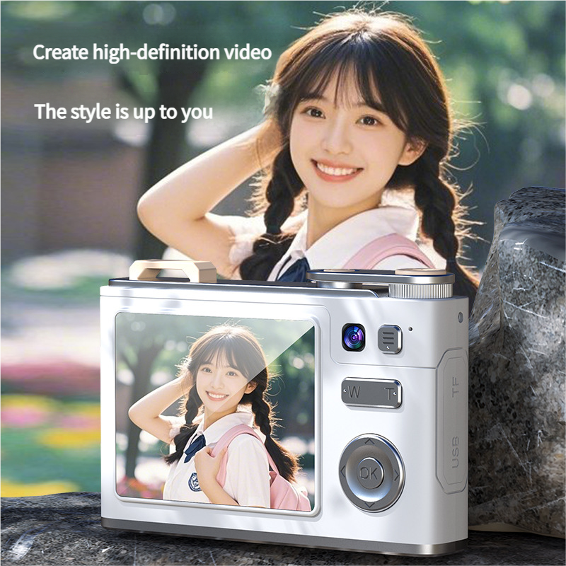 Glitter Sand Design 64MP HD Digital Camera with LED Fill Light & Auto Focus(white) 3
