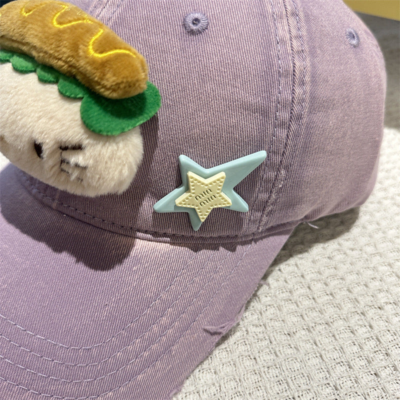 Adorable Cartoon Cat & Stars Baseball Cap - 100% Cotton, Adjustable Fit, Sun Protection(green) 7