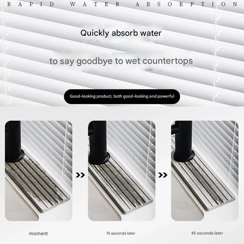 Diatom Mud Faucet Splash Guard & Absorbent Mat - Quick Dry, Non-Slip Sink Organizer(dark grey)