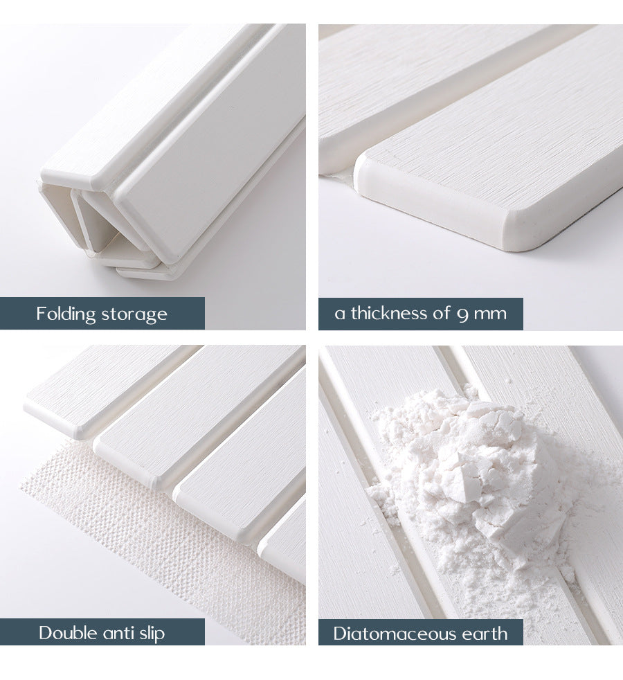 Folding Diatomaceous Earth Countertop Drain Mat - Quick Dry, Non-Slip & Easy Clean Absorbent Pad(light grey) 6