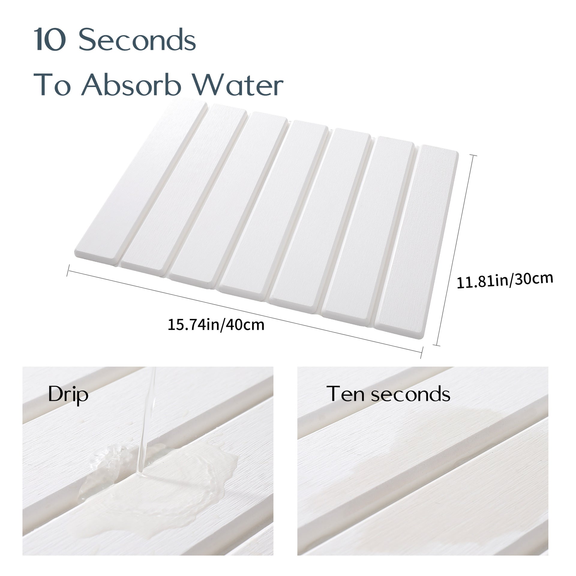 Folding Diatomaceous Earth Countertop Drain Mat - Quick Dry, Non-Slip & Easy Clean Absorbent Pad(dark grey) 3