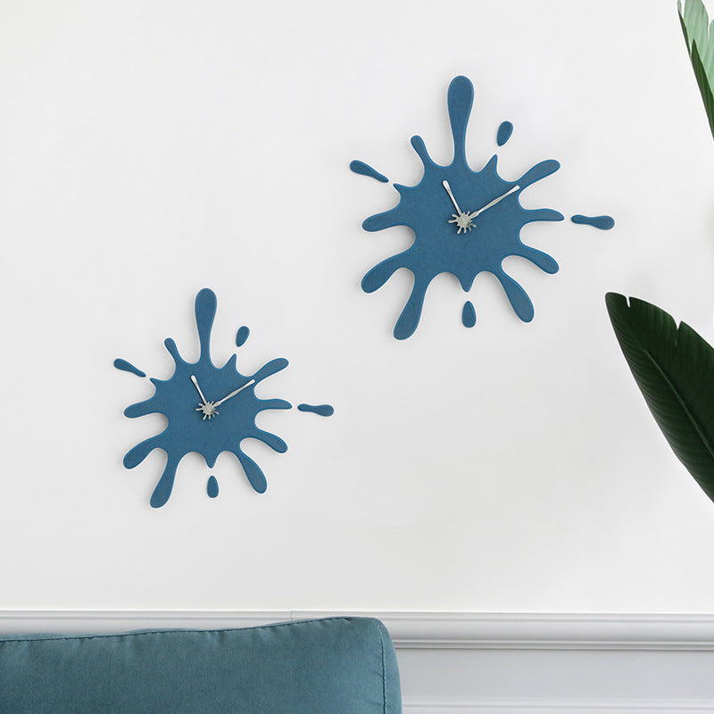 Creative Splatter Design Wall Clock - Silent Movement, Modern Decorative Timepiece(yellow)