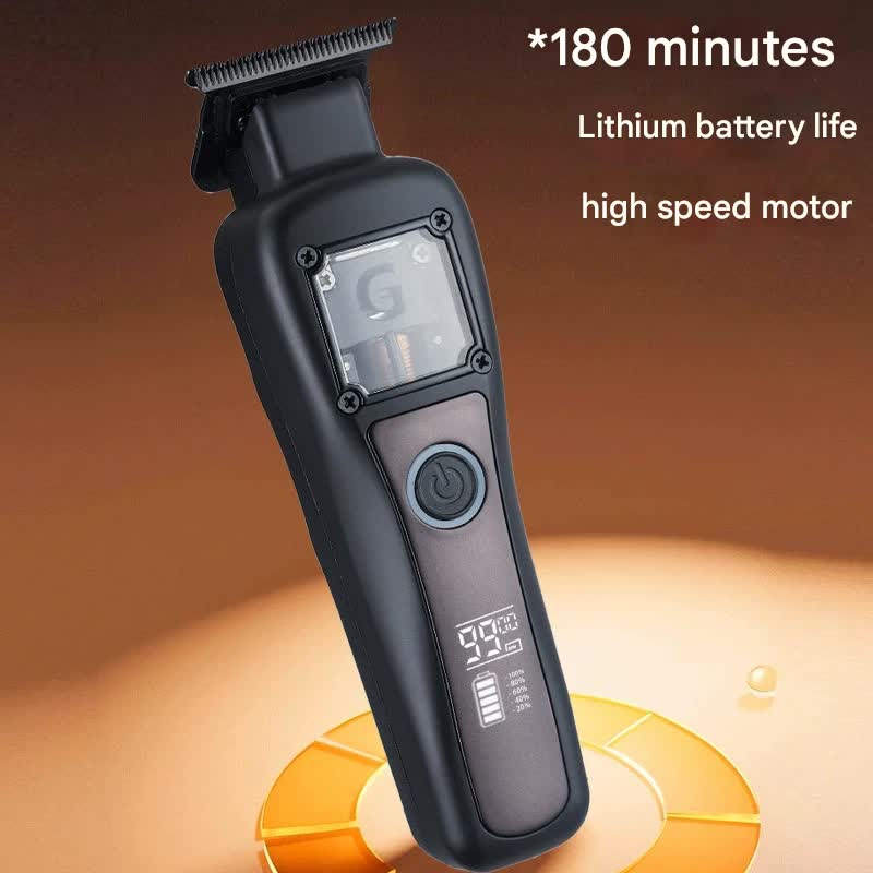 Professional Cordless Hair Clipper with Magnetic Motor - 9900 RPM, 180 Min Runtime, LCD Display & Dual Charging(gold) 3