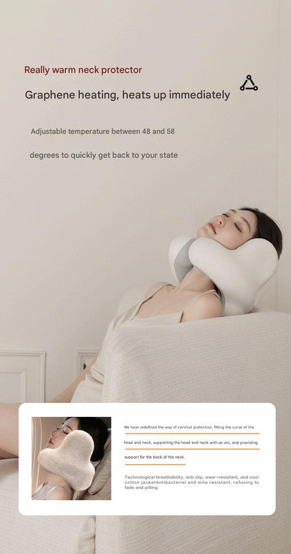 Smart Neck Pillow with Dual Noise Reduction, HIFI Bluetooth Music & Graphene Heating - Sleep Elf" Travel Pillow(Sky blue)" 4