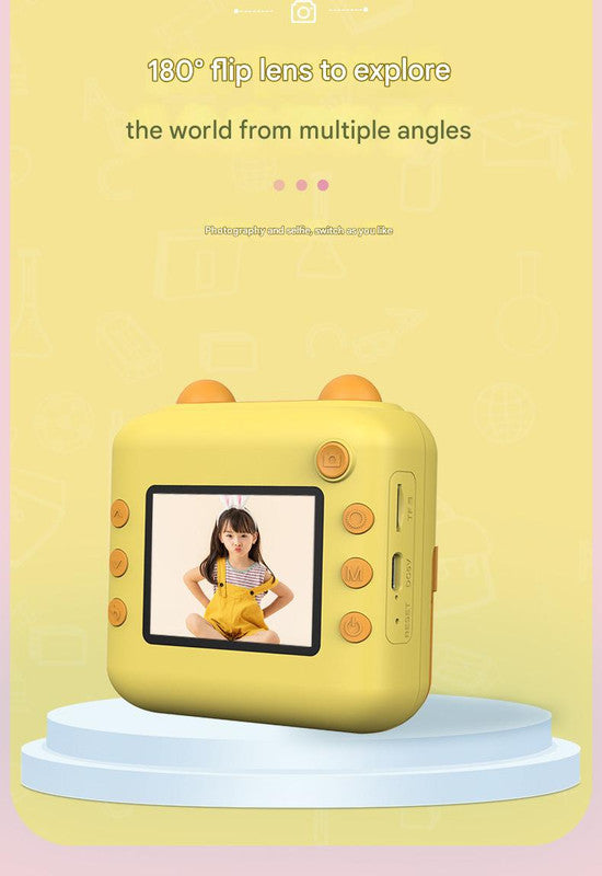 Kids Instant Print Digital Camera with 180° Flip Lens - 24MP Photos, 720P Video & Doodle Fun(yellow) 4
