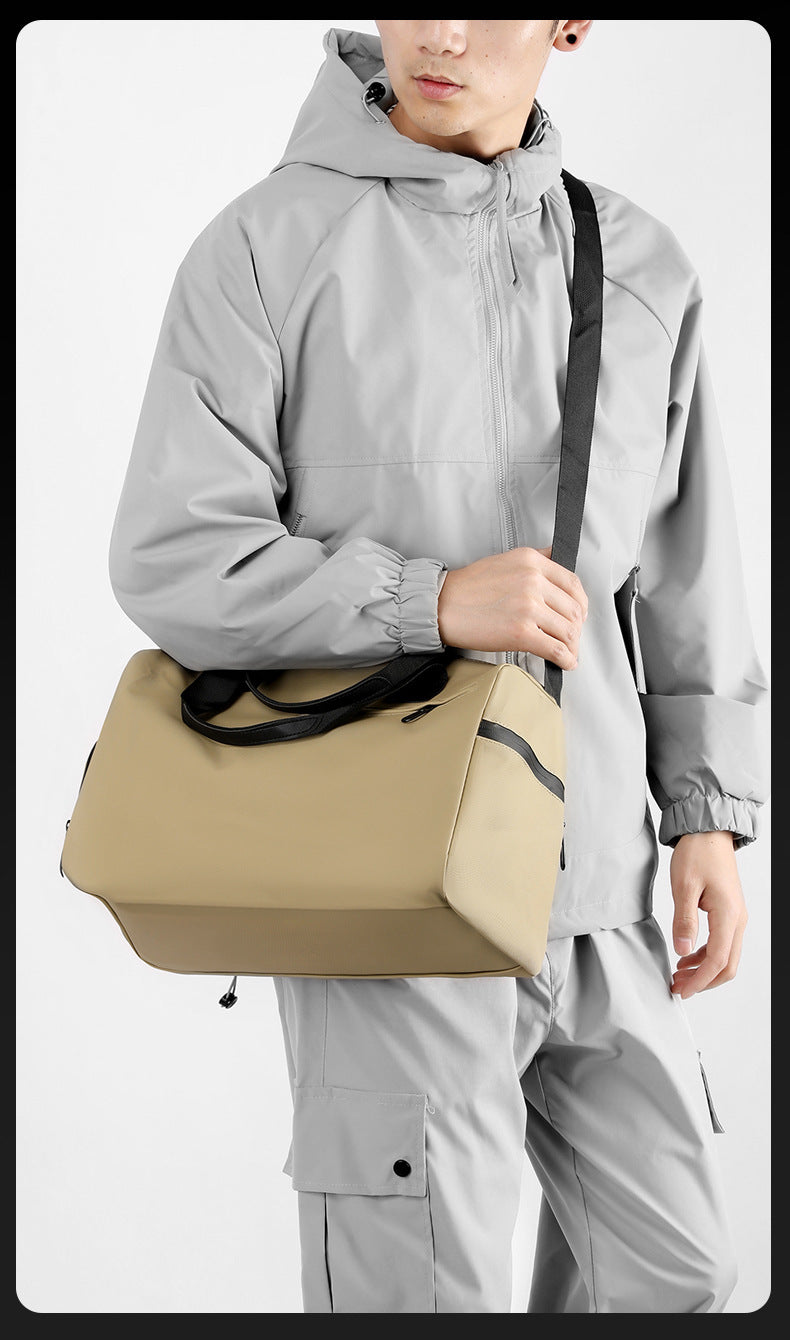 Large Capacity Travel Duffel Bag with Shoe Compartment & Wet Pocket - Multi-Purpose Gym & Weekend Bag(Khaki) 3