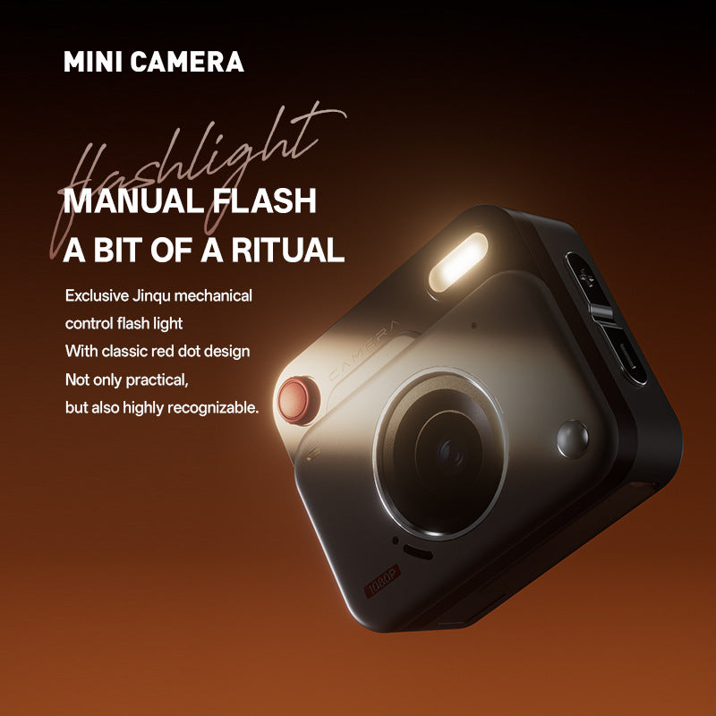 Mini Retro Keychain Camera - 48MP Photos, 1080P HD Video with Built-in Filters & Flash(black and white) 4