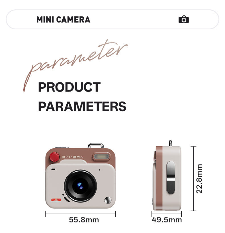 Mini Retro Keychain Camera - 48MP Photos, 1080P HD Video with Built-in Filters & Flash(black and white) 9